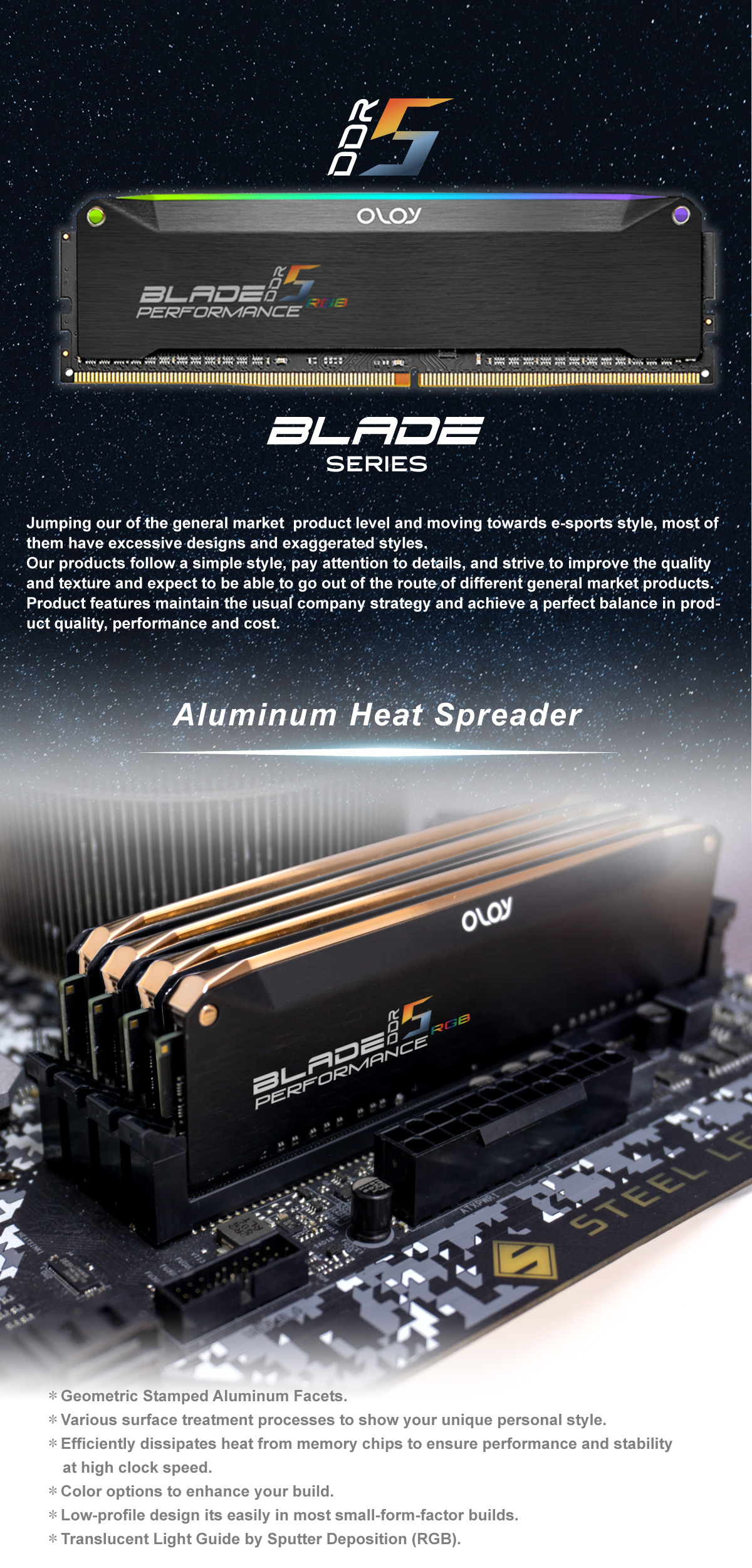 OLOY BLADE 64GB (32GB*2) DDR5 RGB メモリー｜Rushtrainingsystems.com